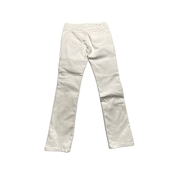 Cabi Slim Boyfriend Jeans Cream Embroidered Floral Style 5490 Size 2 - Picture 3 of 12